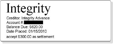 EW1  Saved  $320 with Integrity Advance