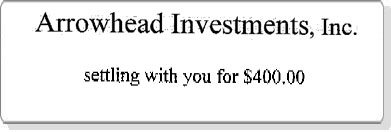 JSH  Saved  $430 with Arrowhead Investment
