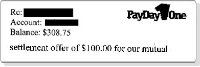 LH  Saved  $200 with Payday One
