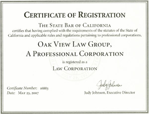 OVLG registered with State Bar of California