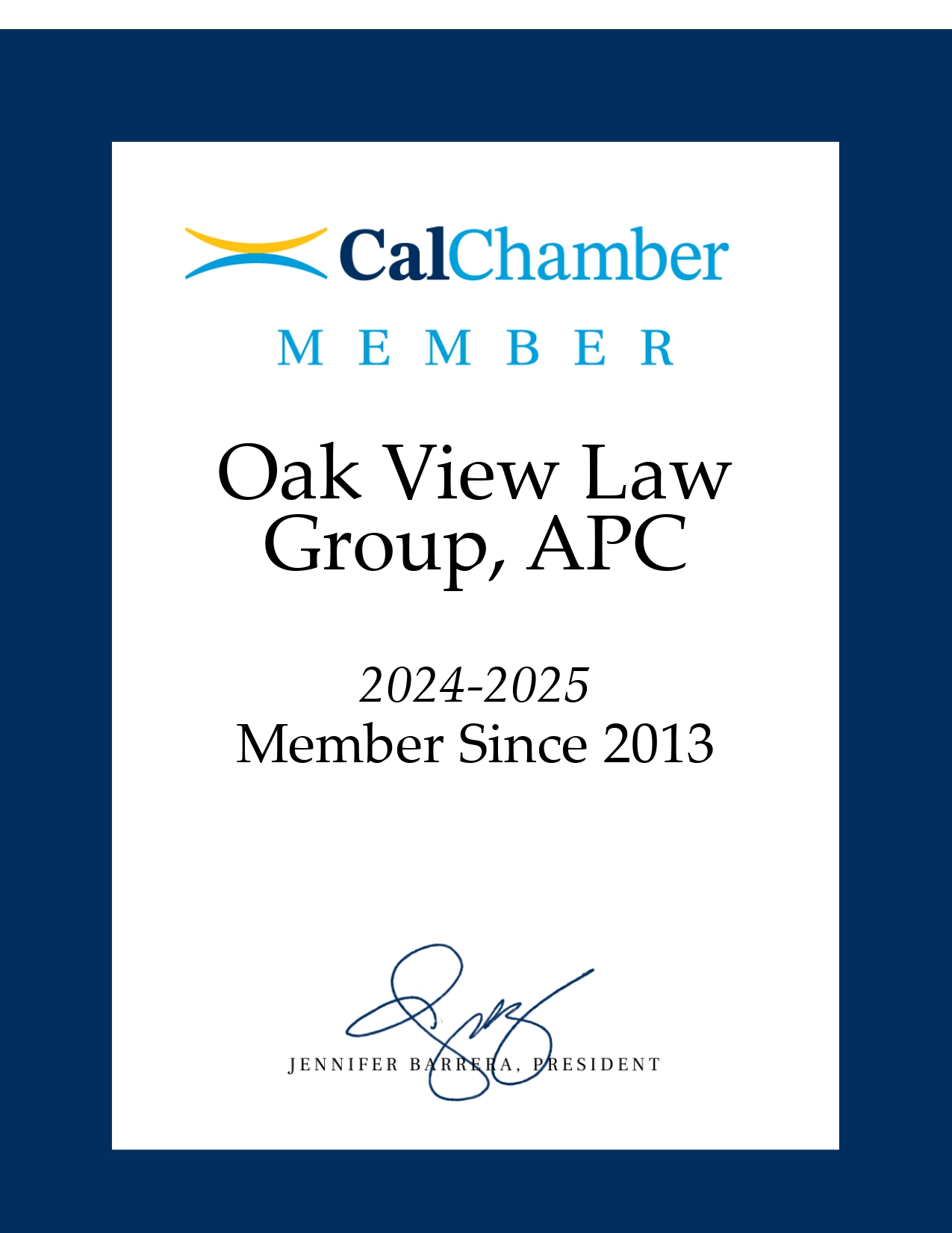 OVLG: Member of California Chamber of Commerce
