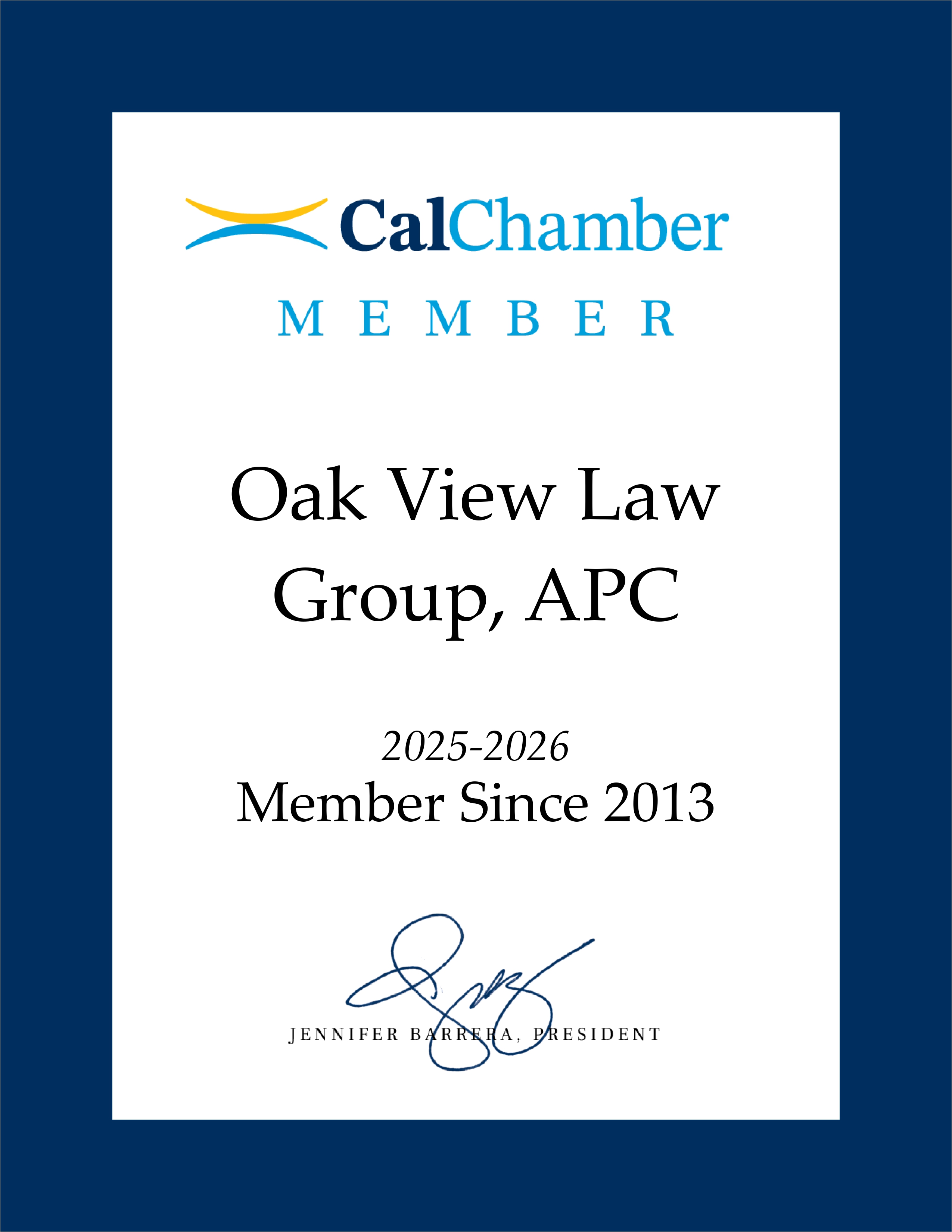 OVLG: Member of California Chamber of Commerce