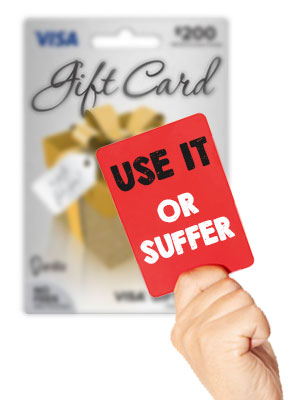 Use gift card within a year to avoid dormancy fees