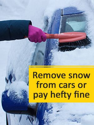 remove snow from car