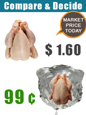 Buy a frozen turkey instead of a fresh one to save up to 40%