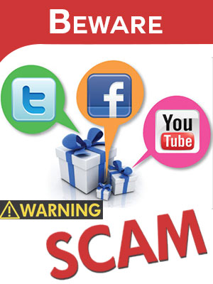 Don't get lured by giveaway contests in social media and give your card details. Be vigilant.