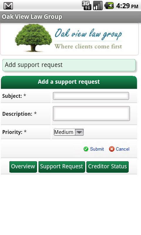 Screenshot add support request