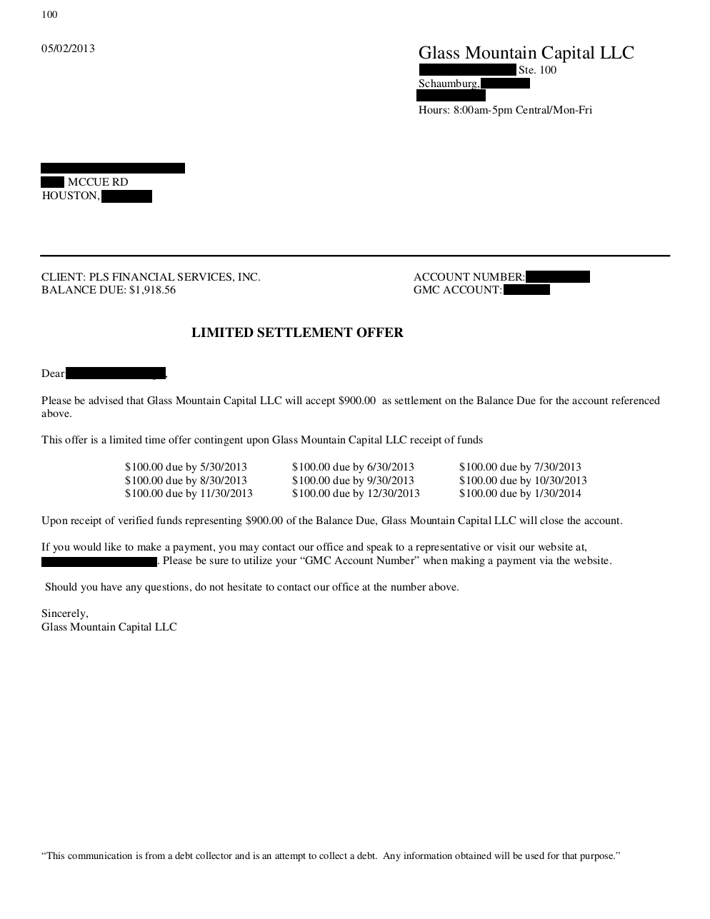 Client AC from TX saved $5,527