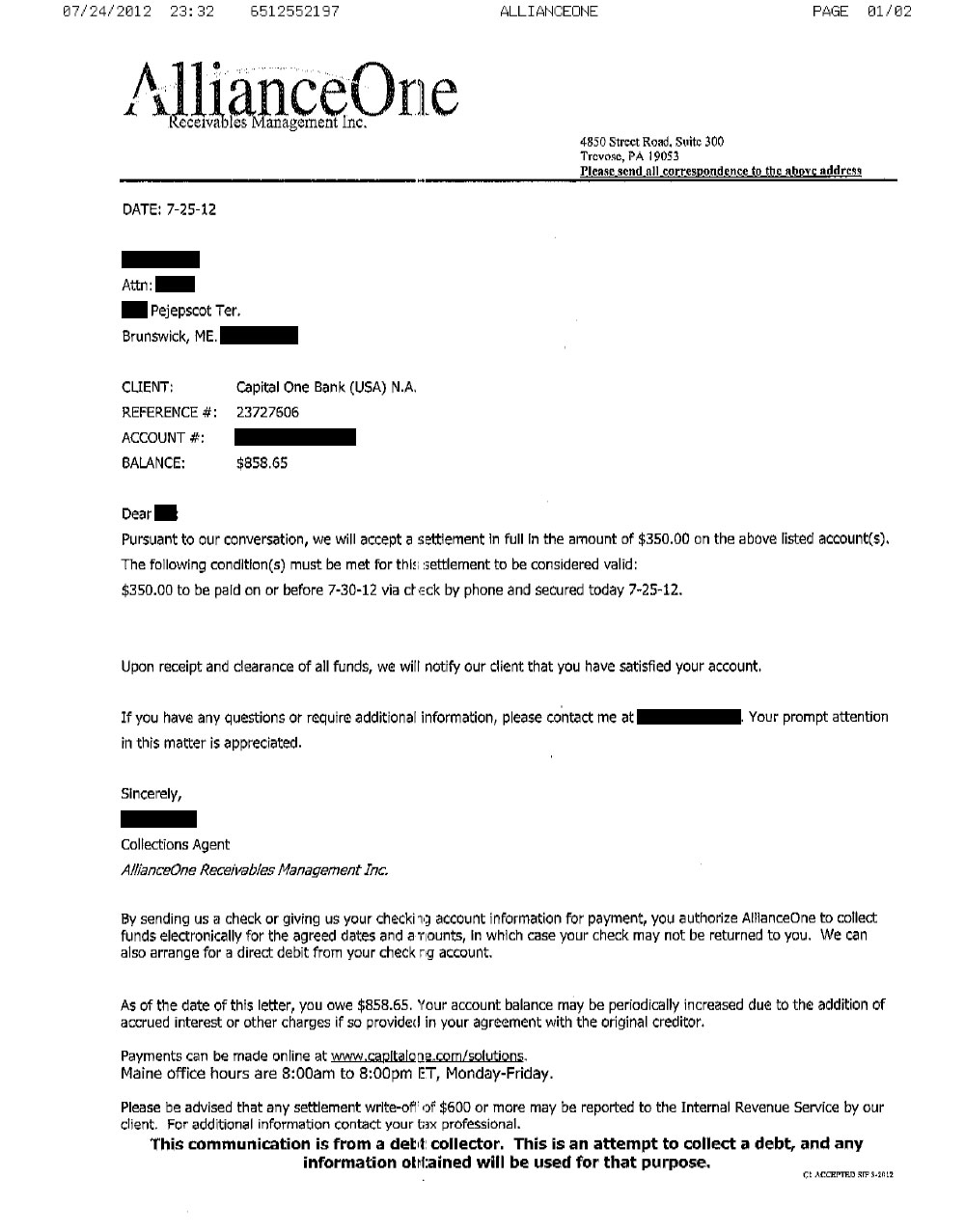 Client AD2 from ME saved $7,803