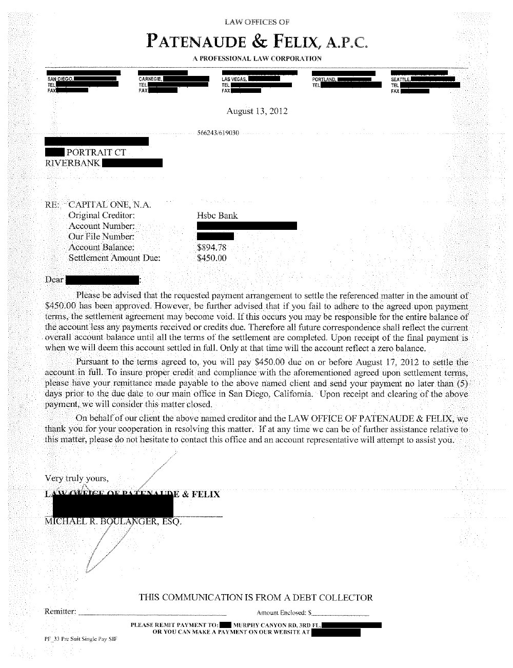 Client AF from CA saved $24,966