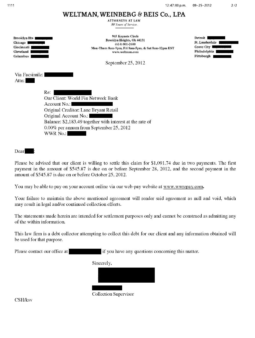 Client AF from CA saved $24,966