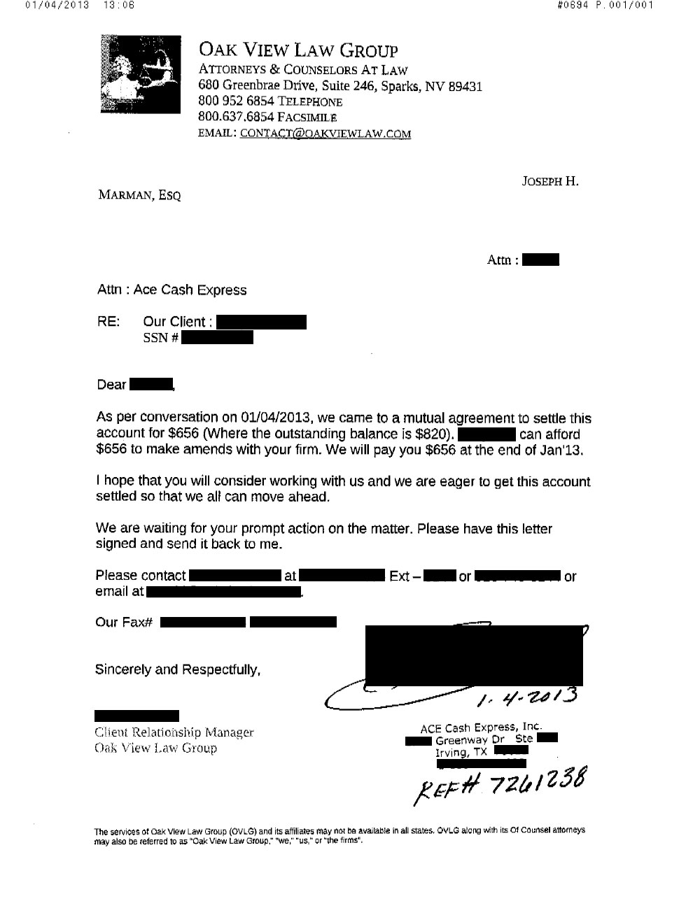 Client BH from WA saved $1,121