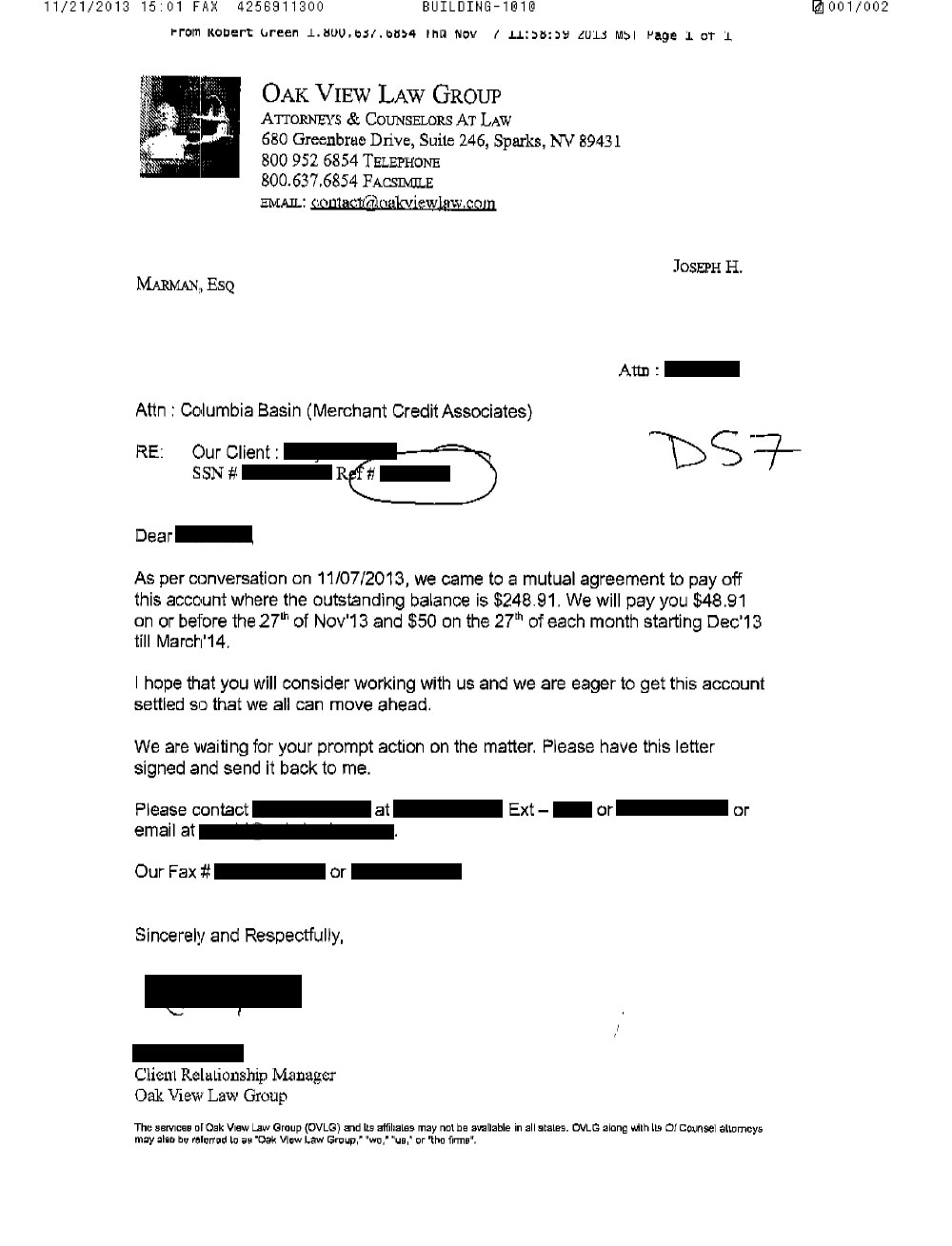 Client BH from WA saved $1,121