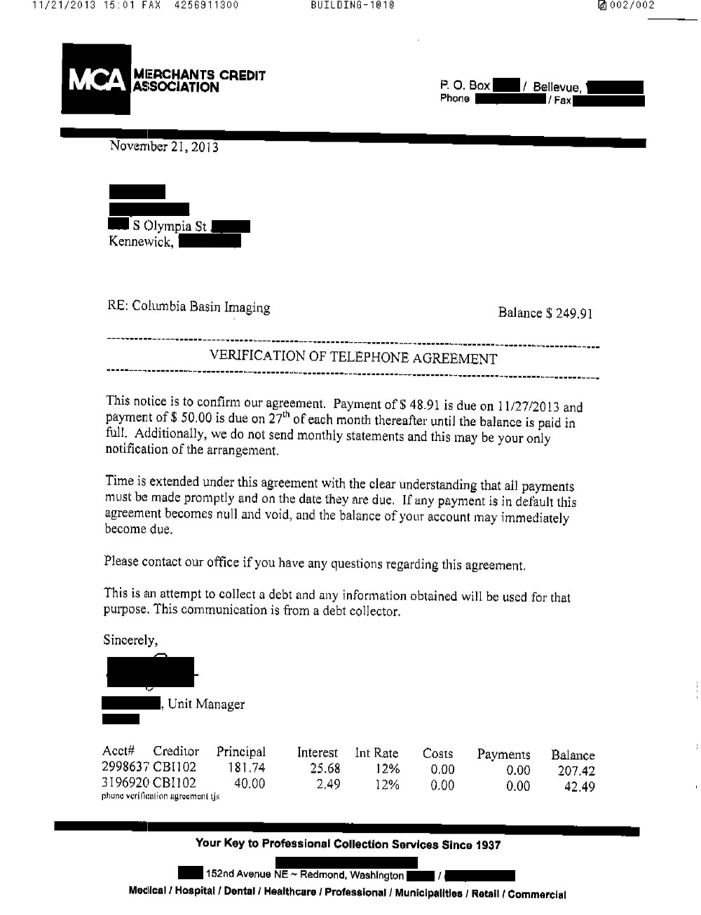 Client BH from WA saved $1,121