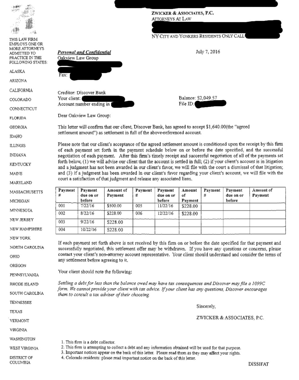 Client BM from NJ saved $12,708
