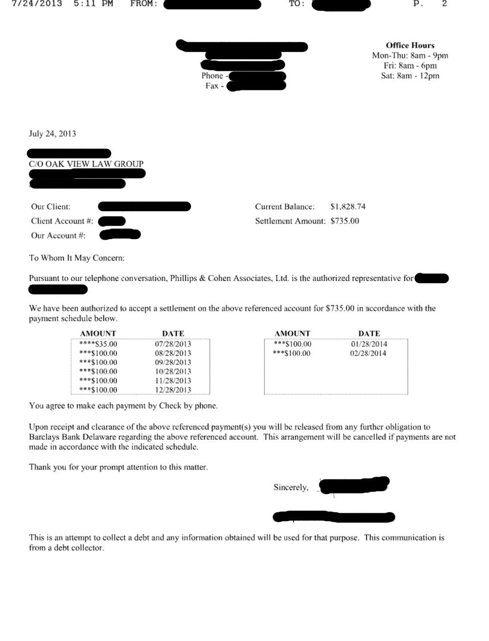 Client BM from NJ saved $12,708