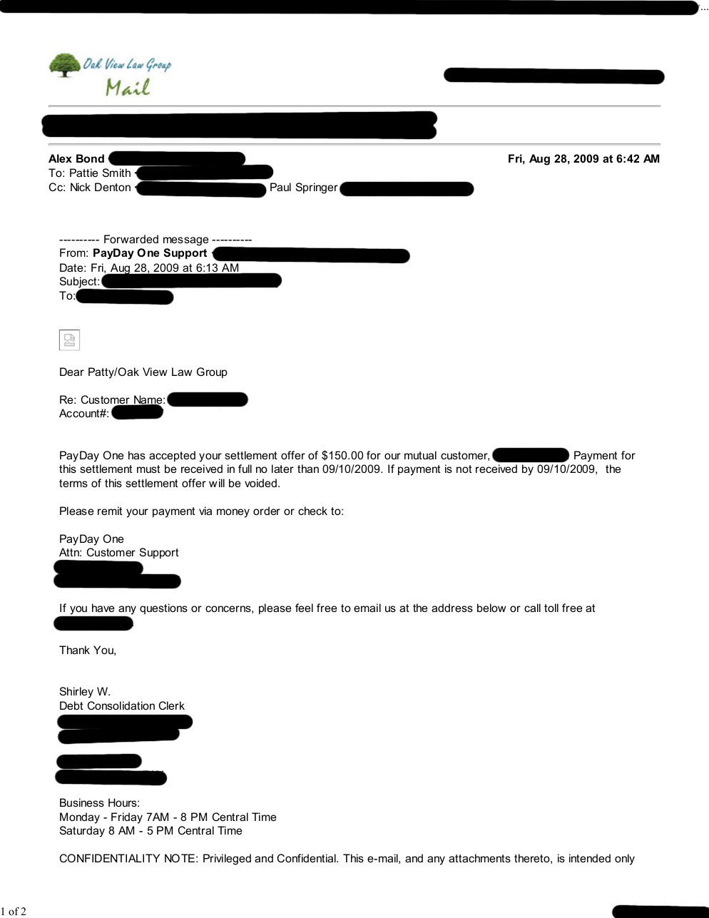 Client CB from MD saved $1,489