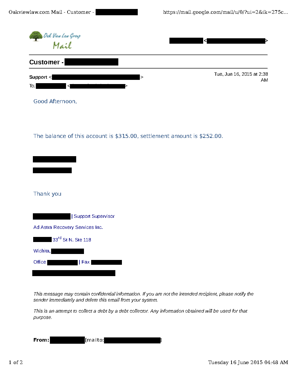 Client CJ1 from CA saved $1,134