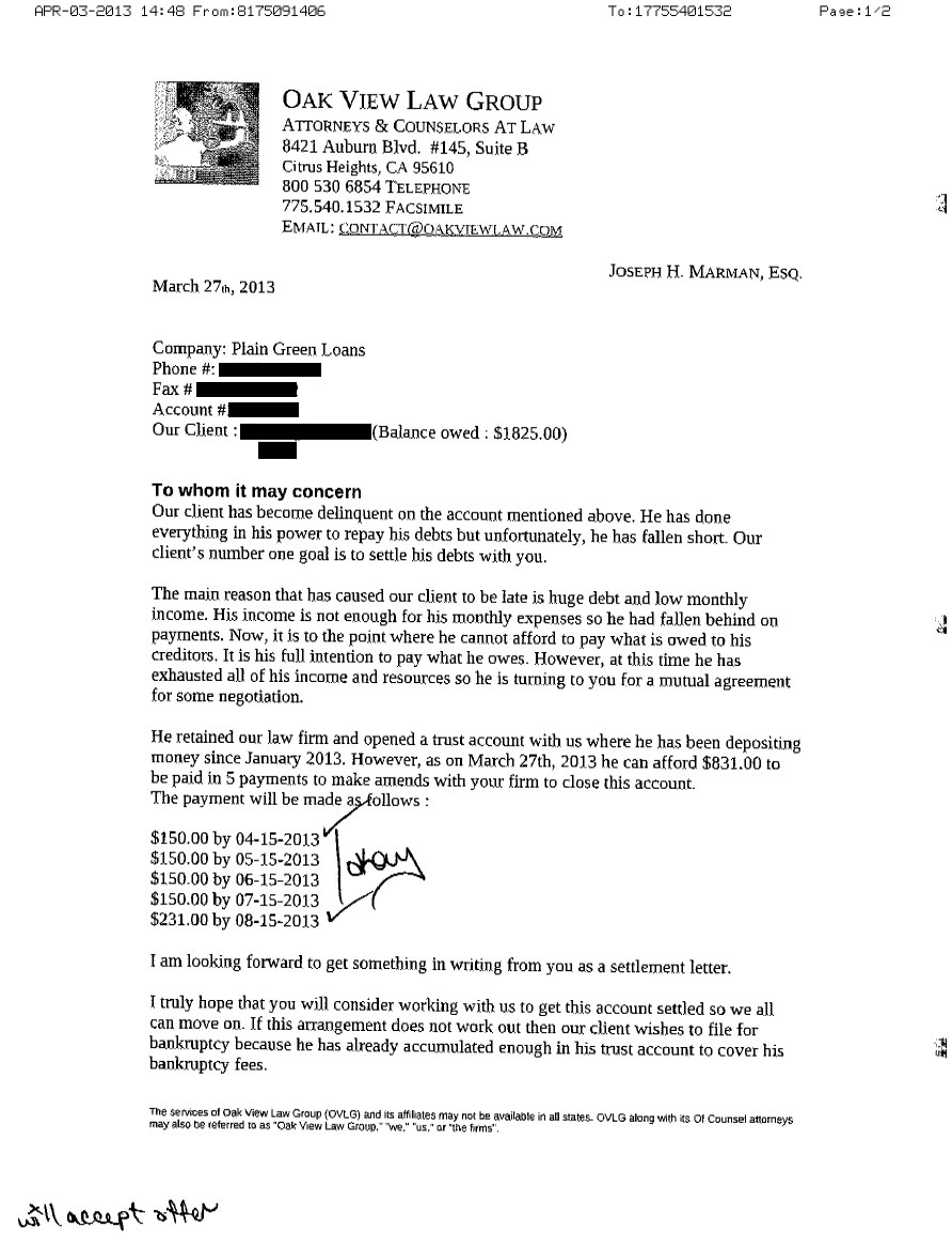 Client CL from FL saved $7,811