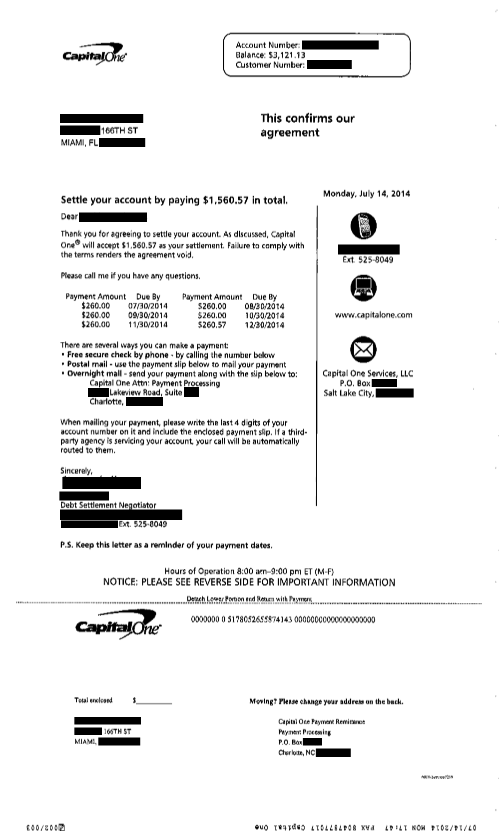 Client DA from FL saved $15,456