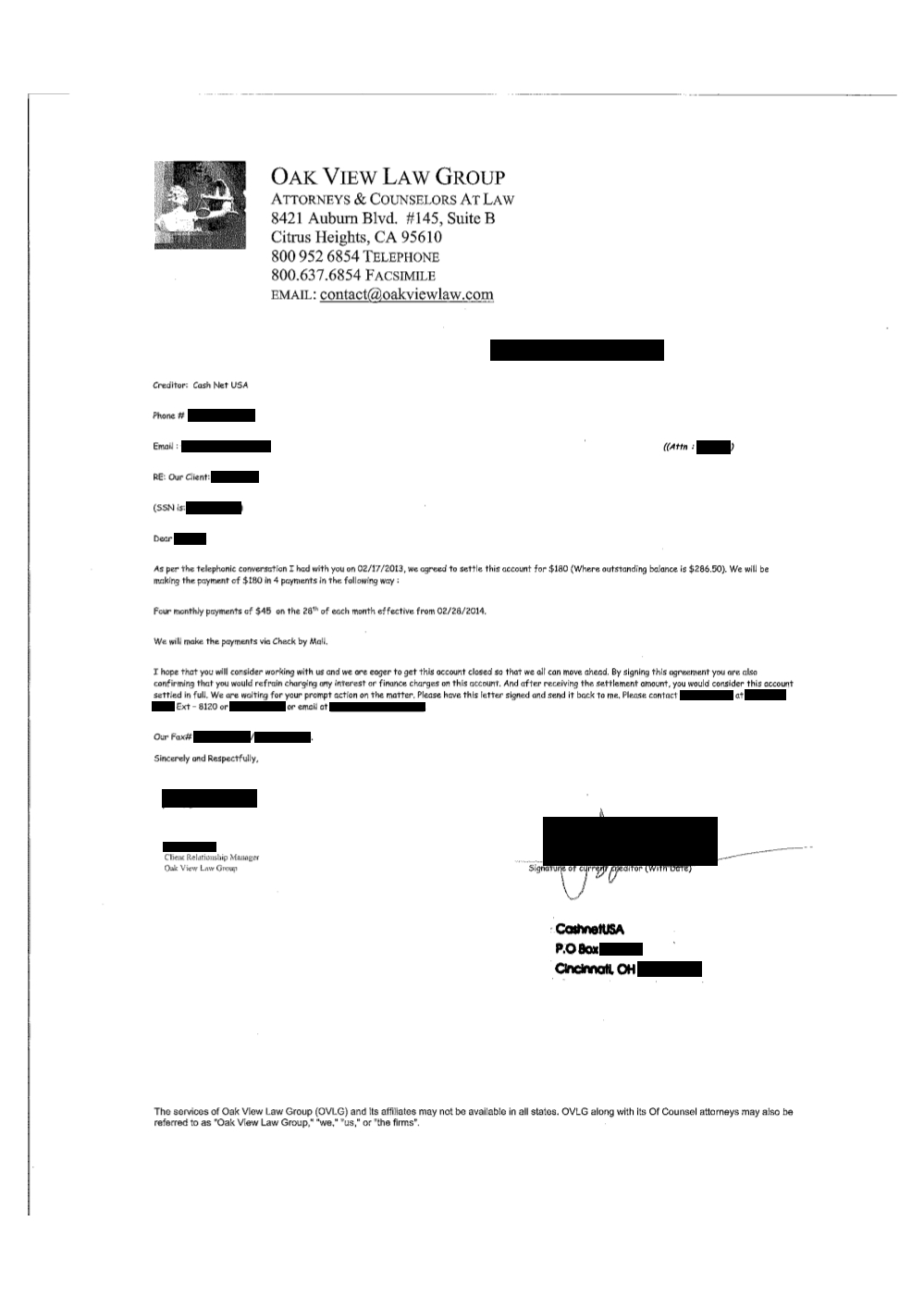 Client DB from CA saved $137