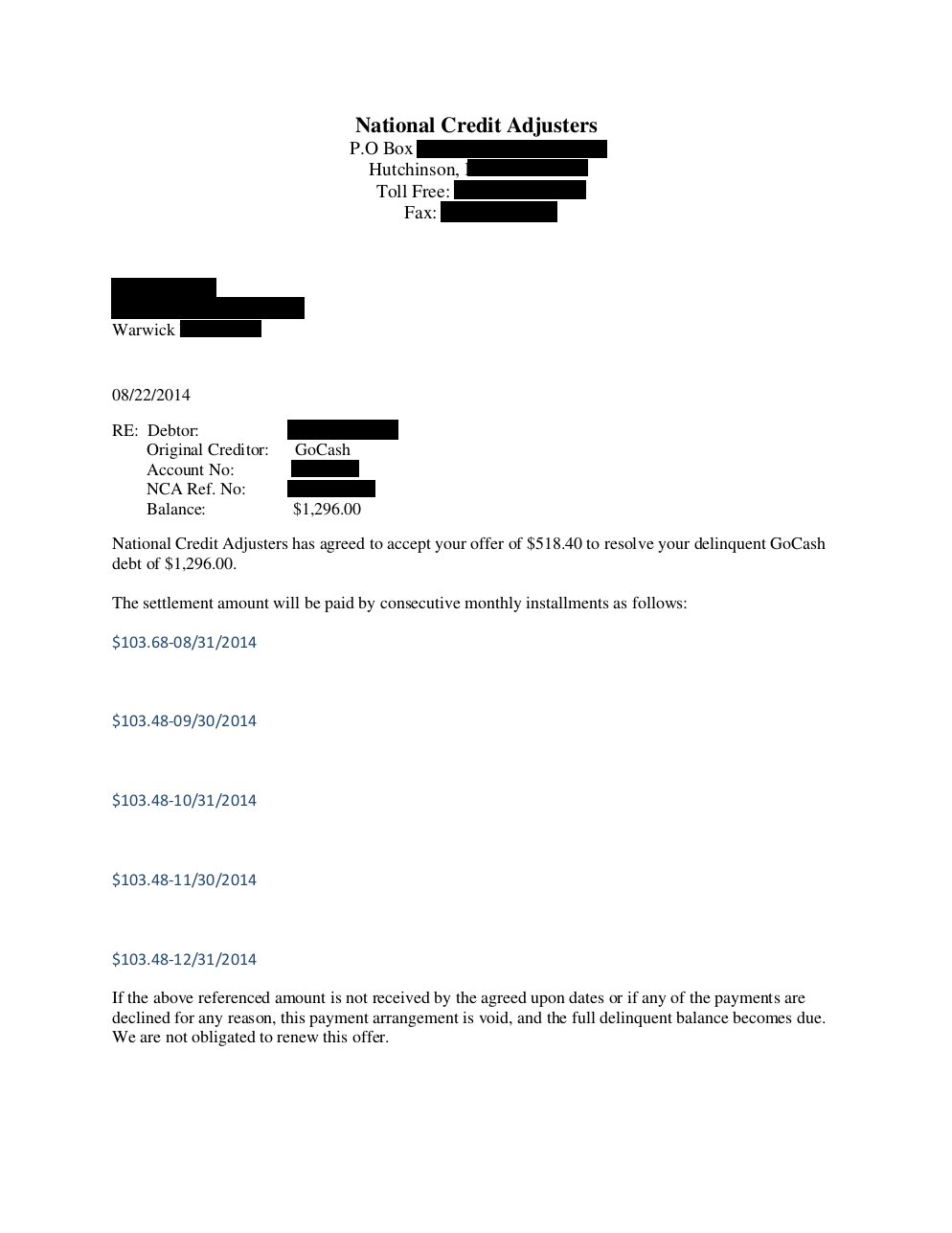 Client DB3 from RI saved $12,650