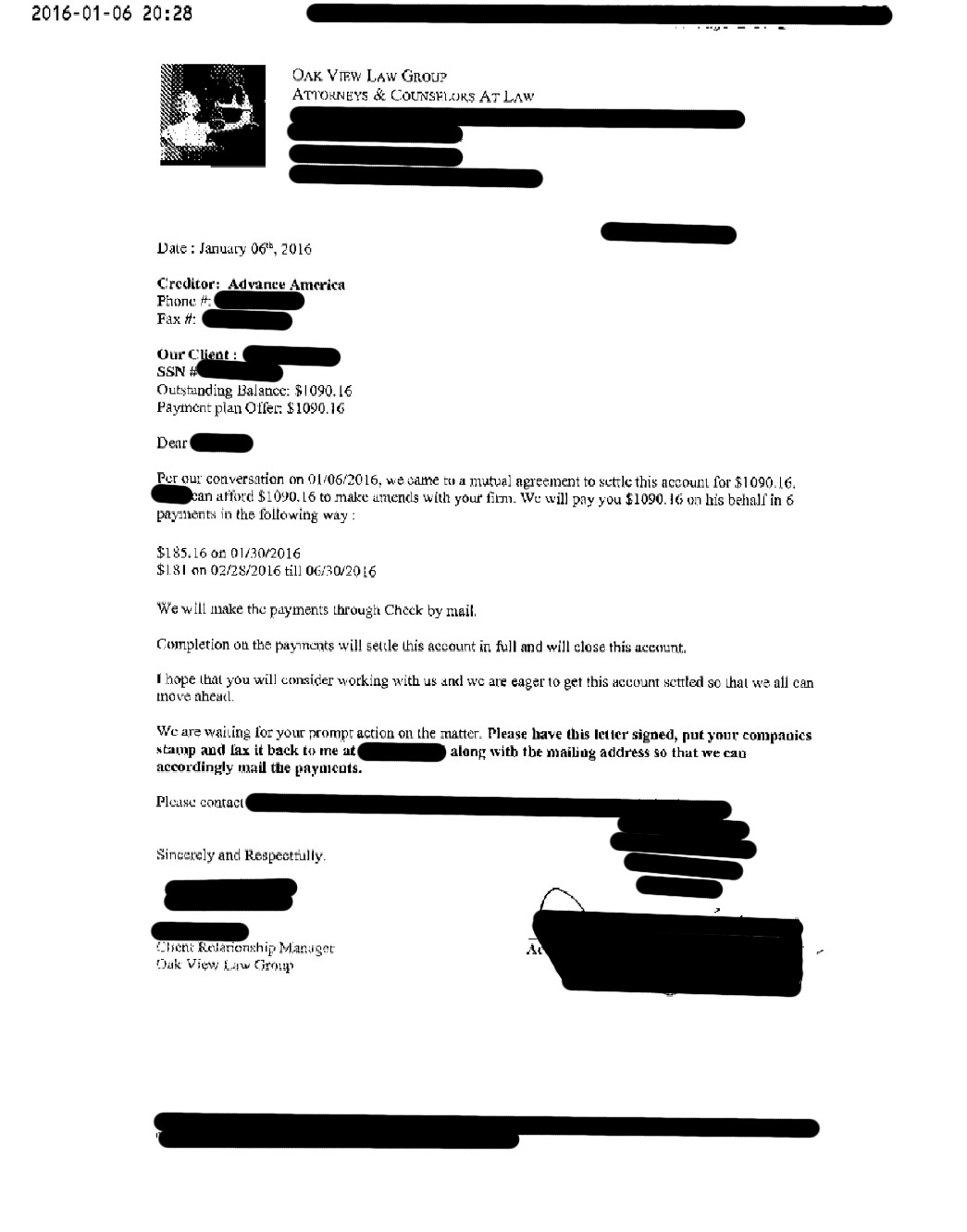 Client EE from WY saved $498