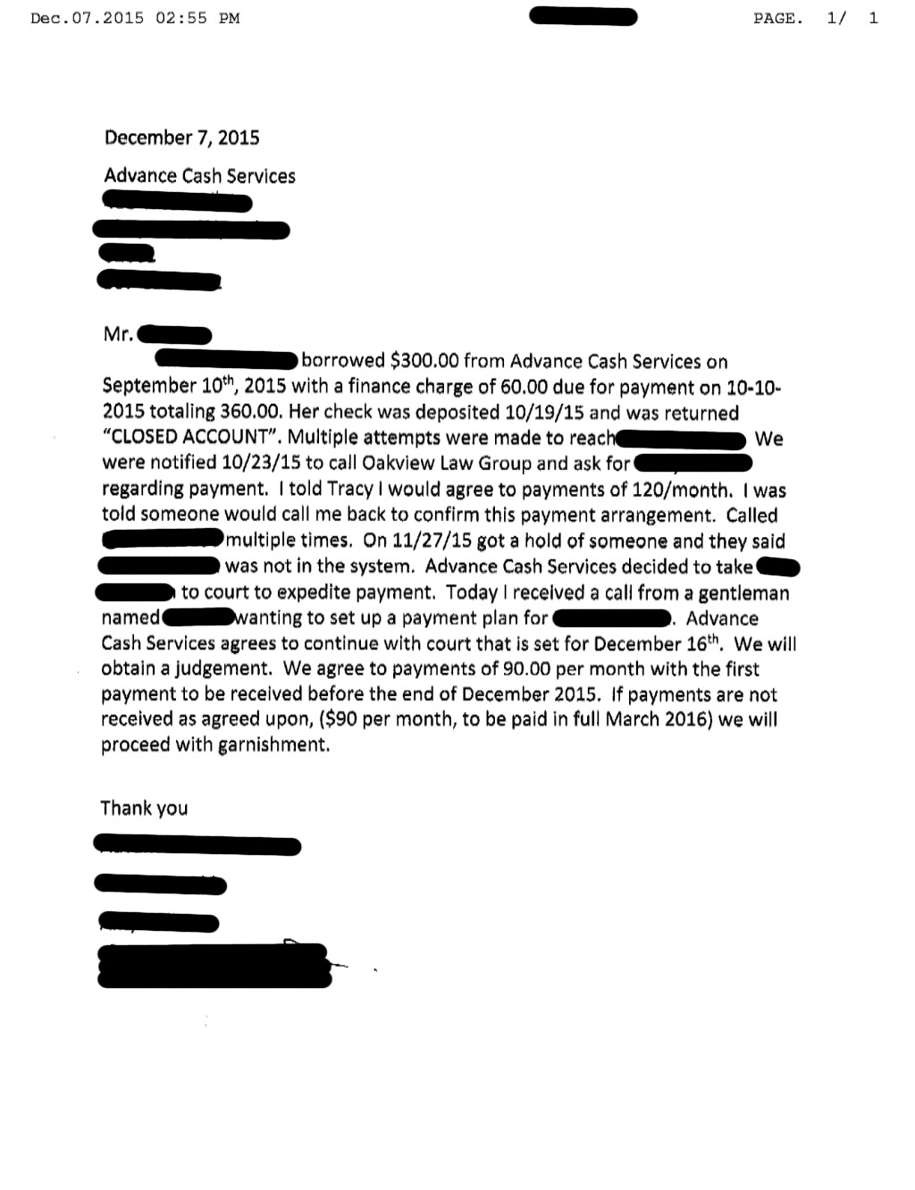 Client EE from WY saved $498
