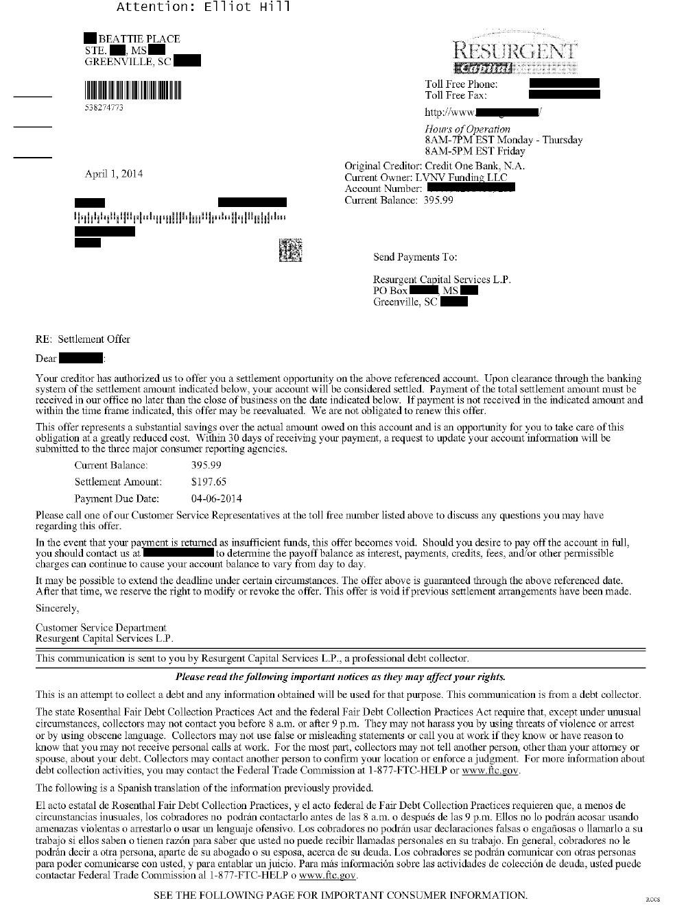 Client EH from OH saved $1,608