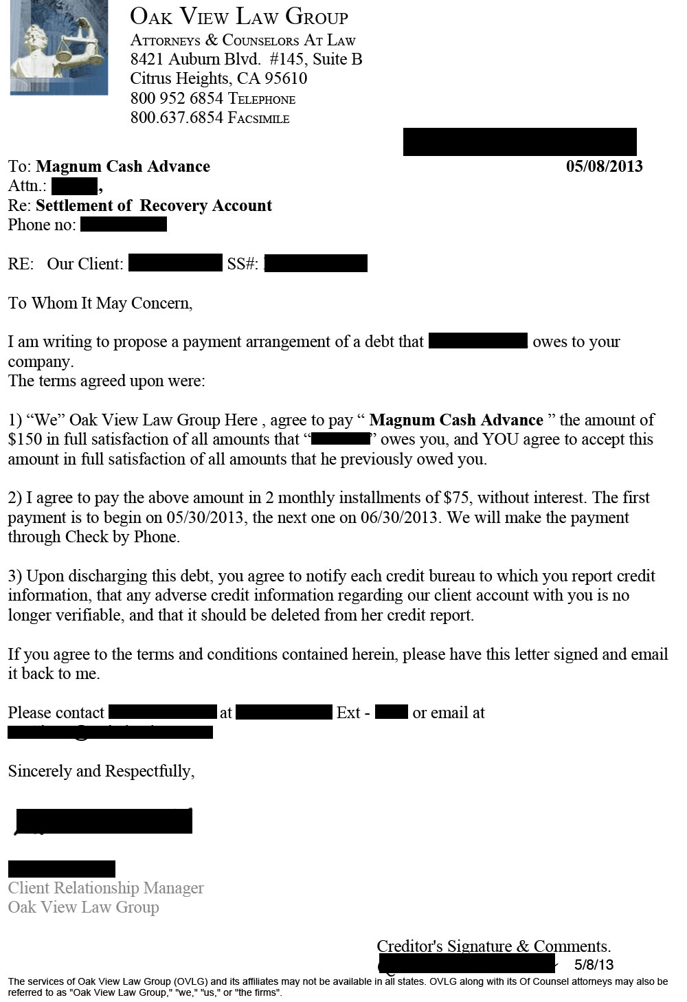 Client FA from AL saved $1,959