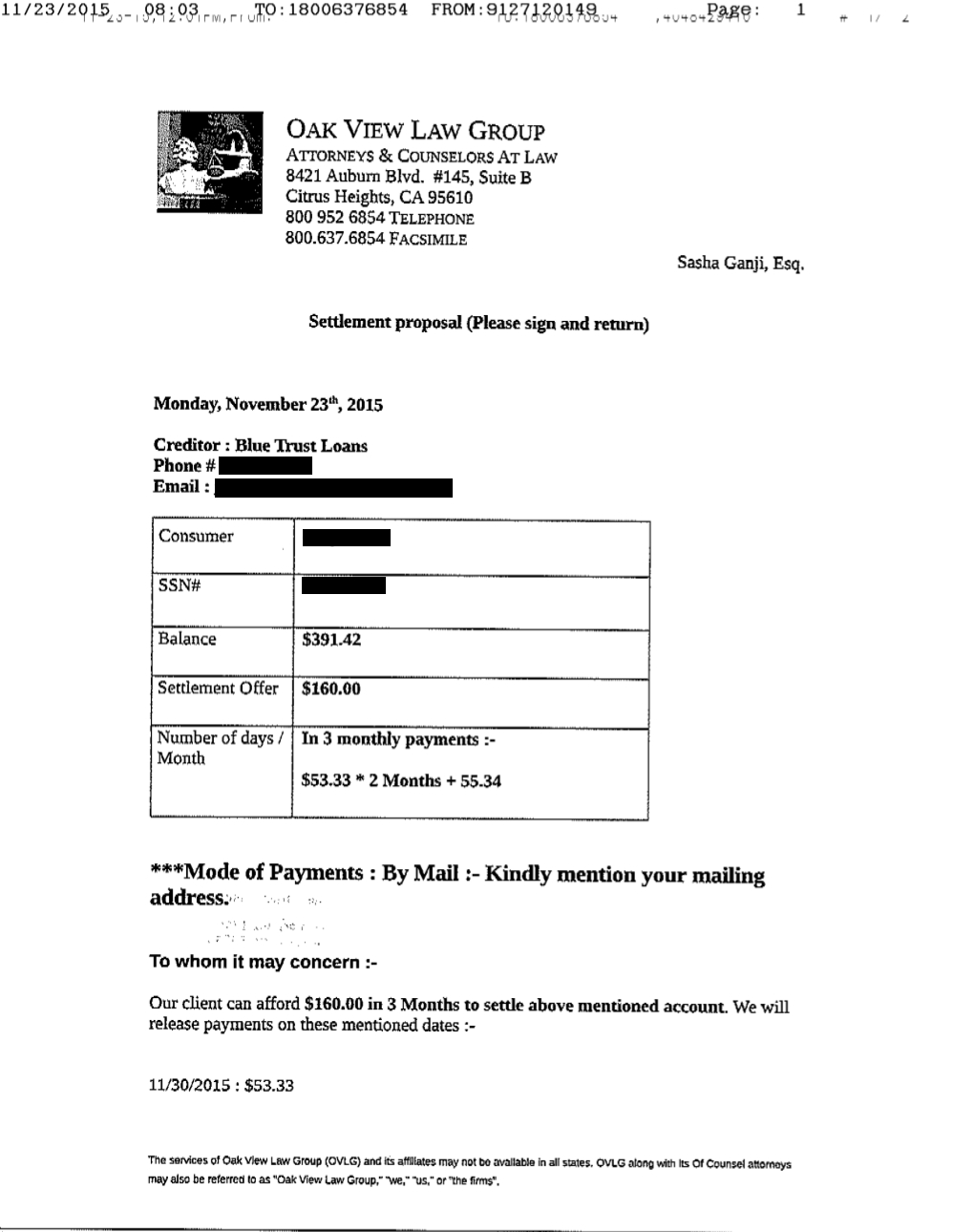 Client GJ1 from VA saved $472