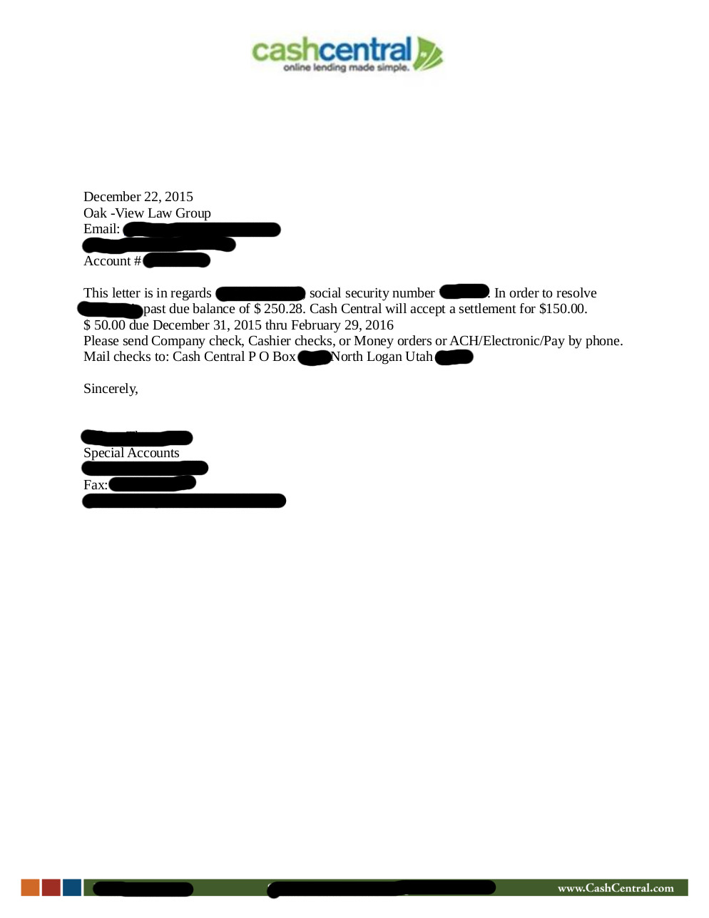 Client GO from CA saved $161