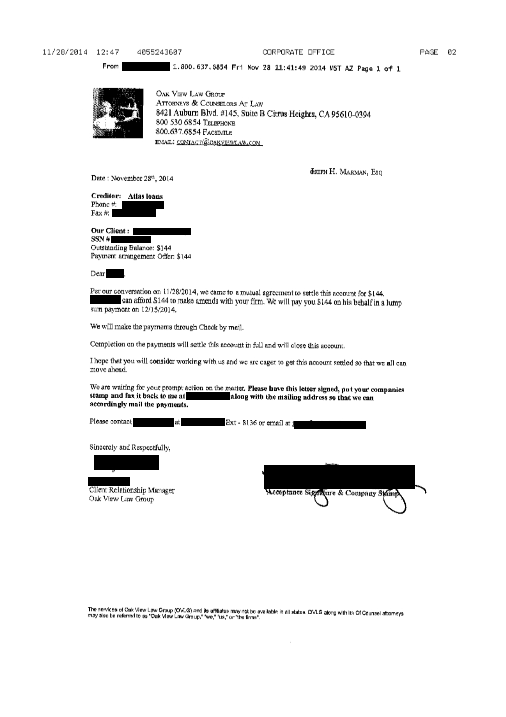 Client JB1 from OK saved $864