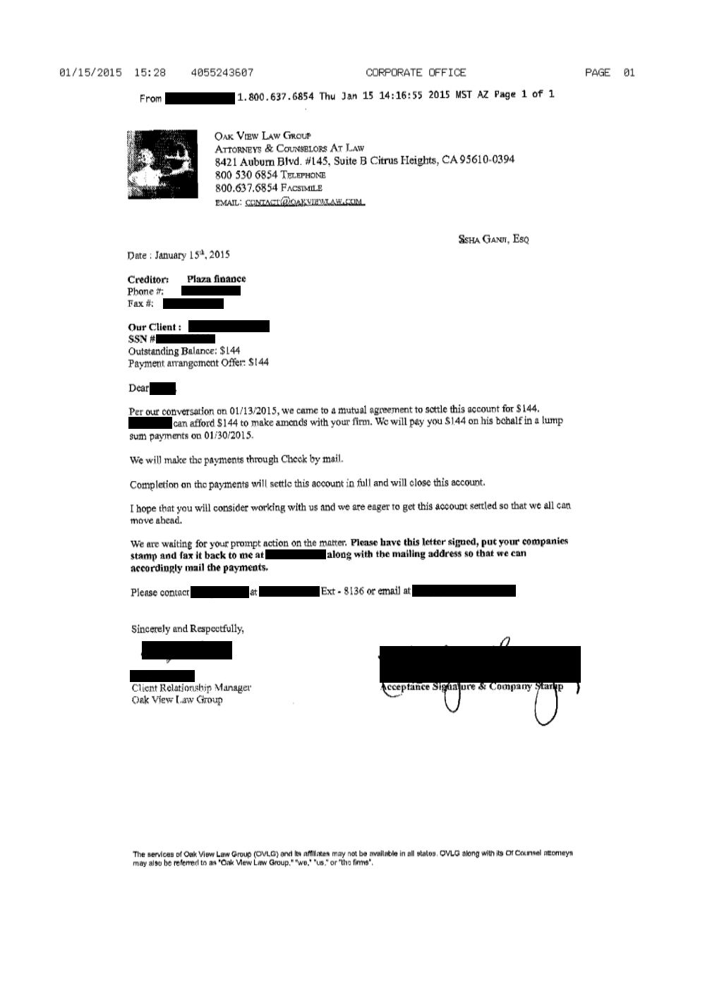 Client JB1 from OK saved $864