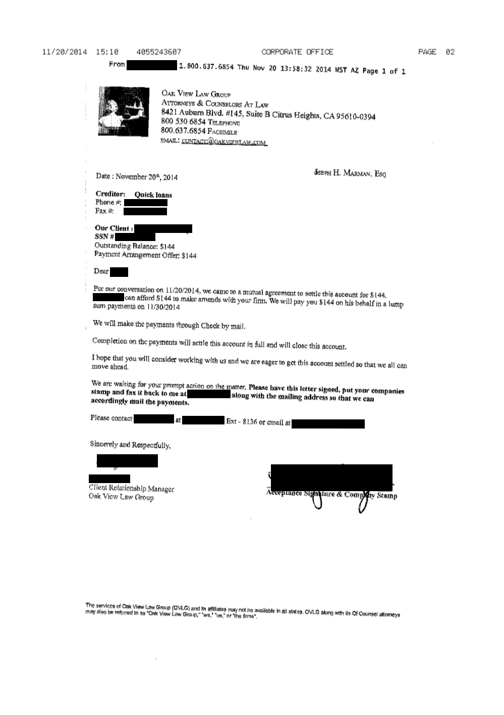 Client JB1 from OK saved $864
