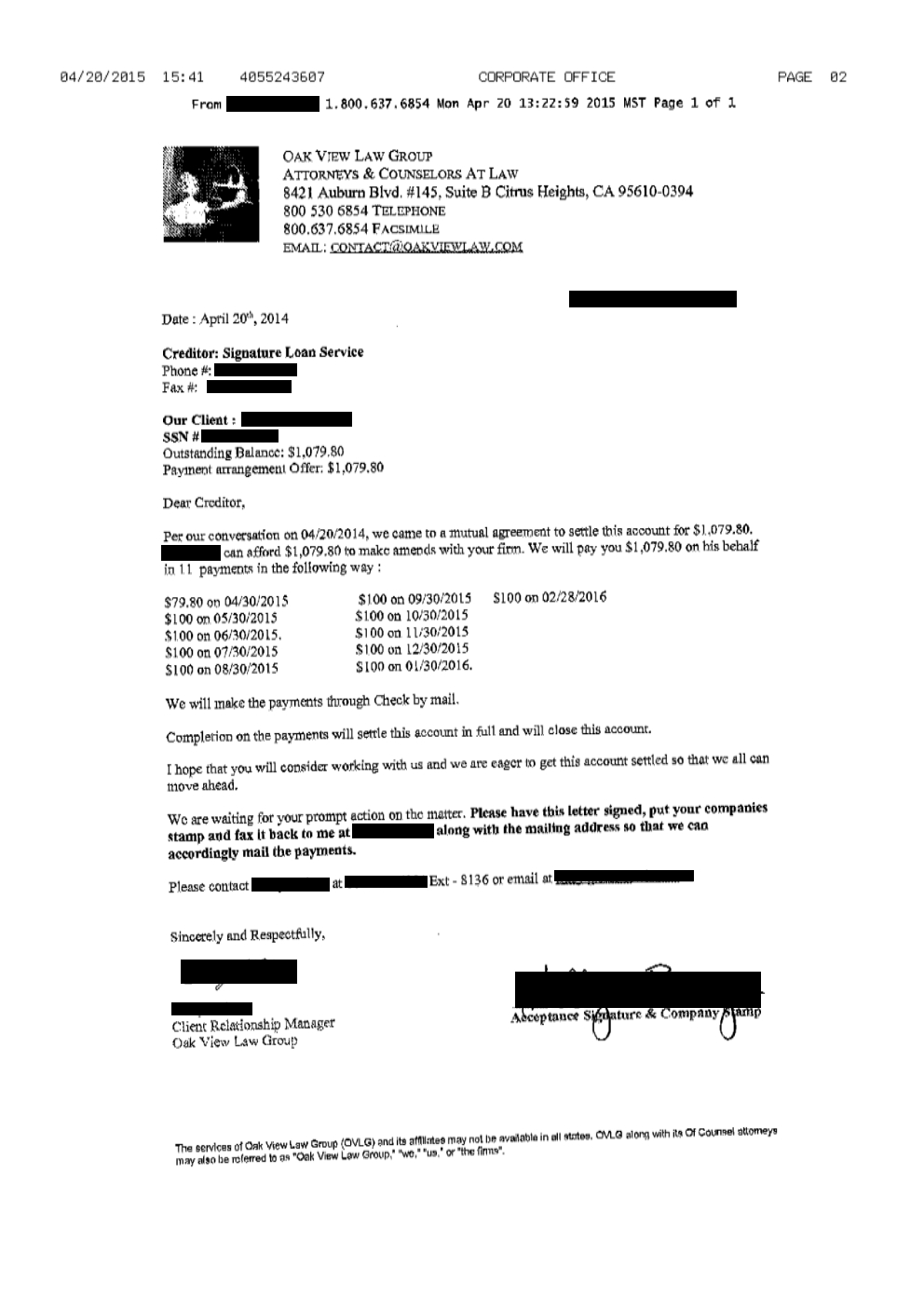 Client JB1 from OK saved $864