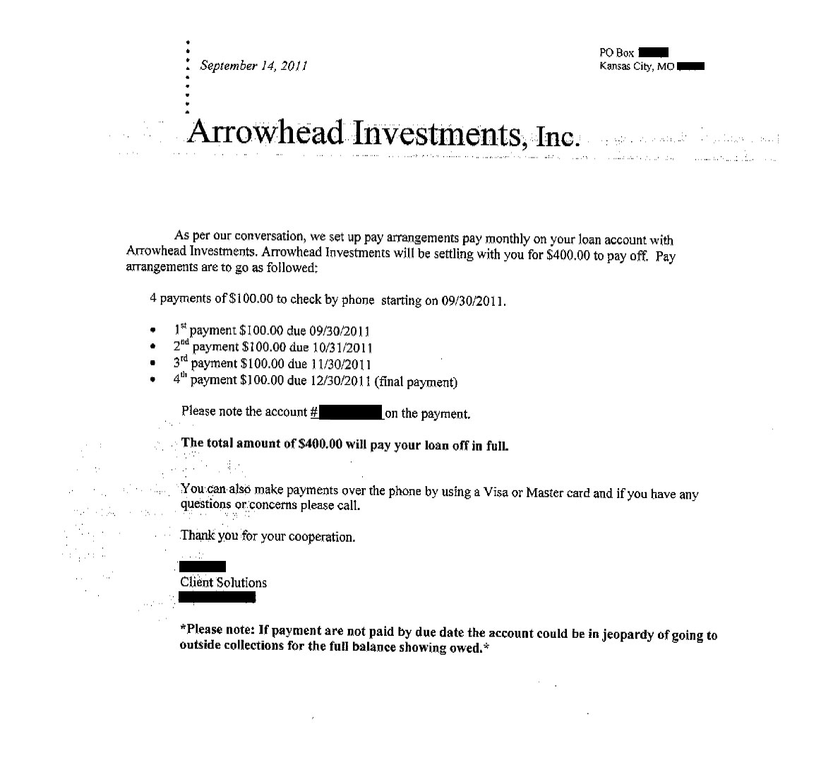Client JSH saved $322