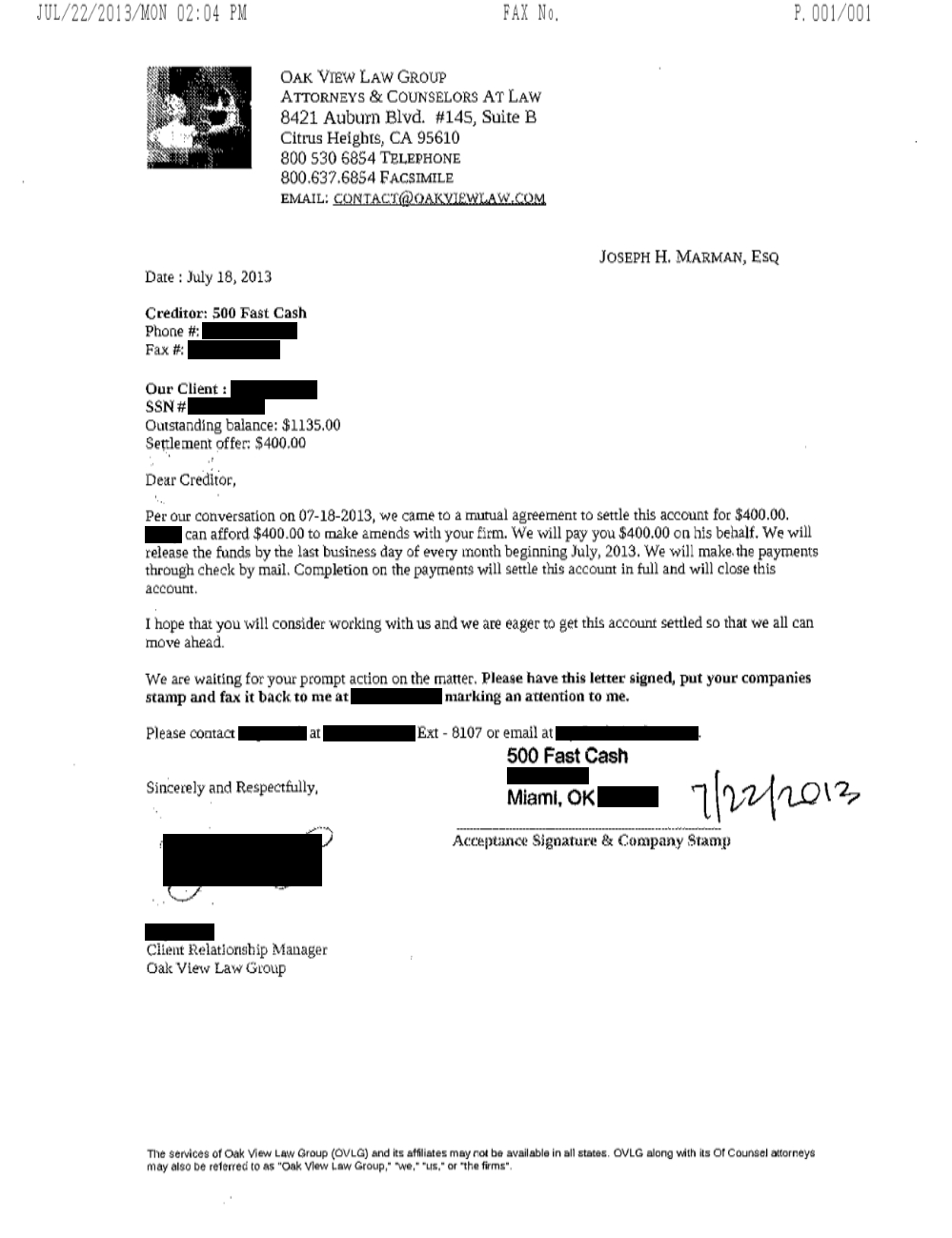 Client KE from IL saved $5,201