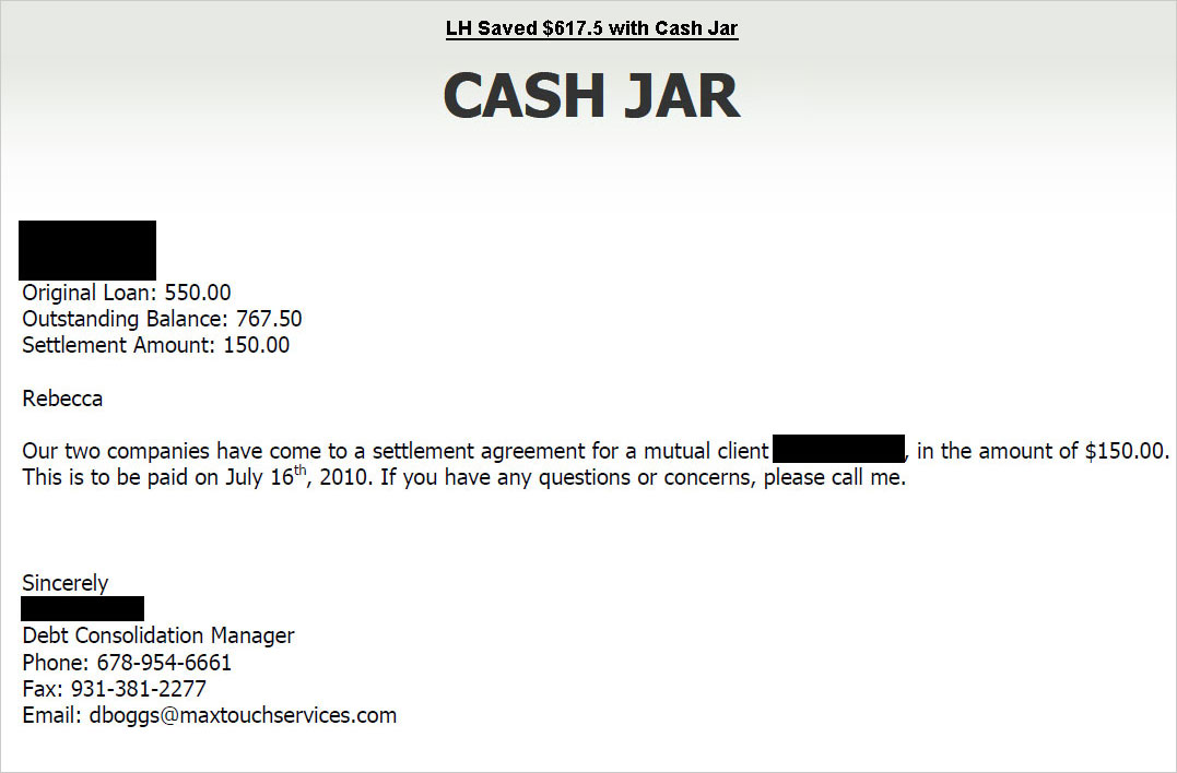 Client LH from CA saved $2,141