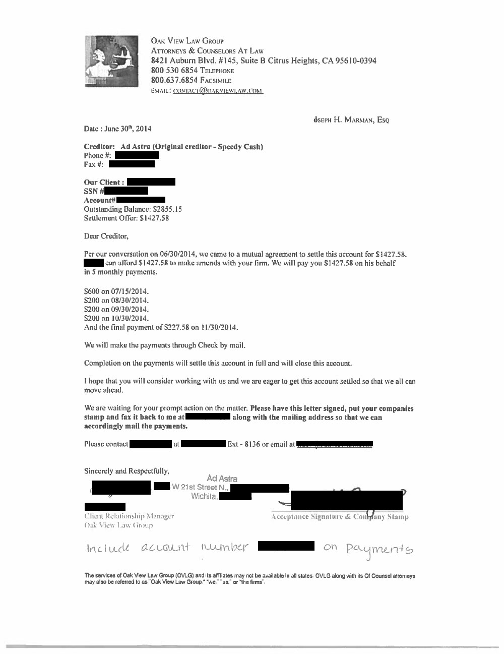 Client LH1 from CA saved $1,723