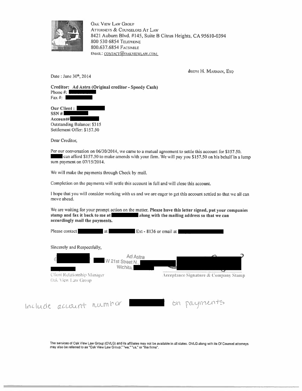 Client LH1 from CA saved $1,723