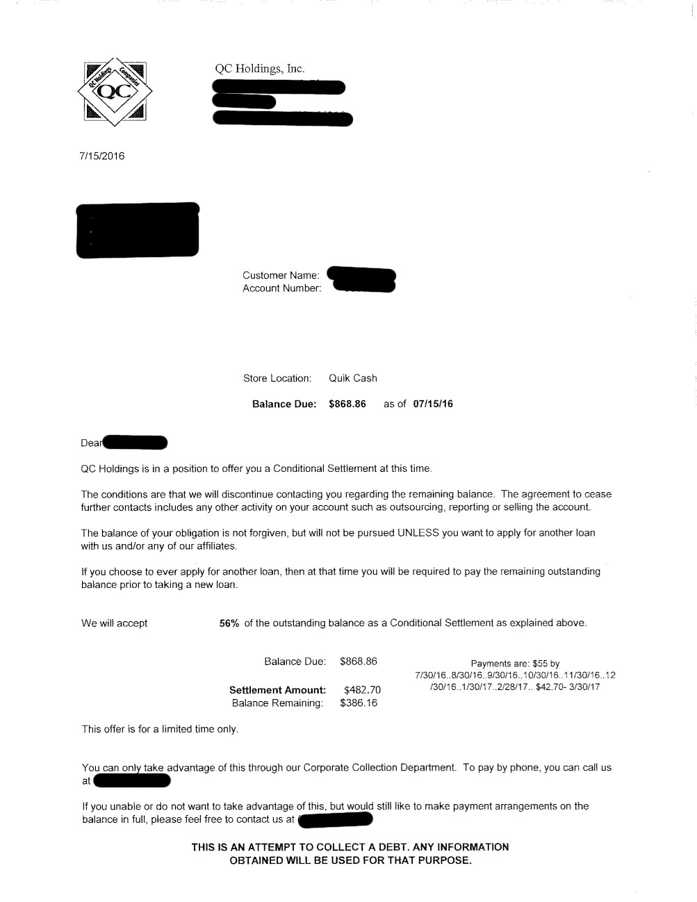 Client MF from NV saved $1,583
