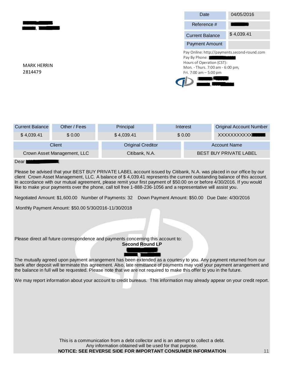 Client MH2 from WI saved $12,440