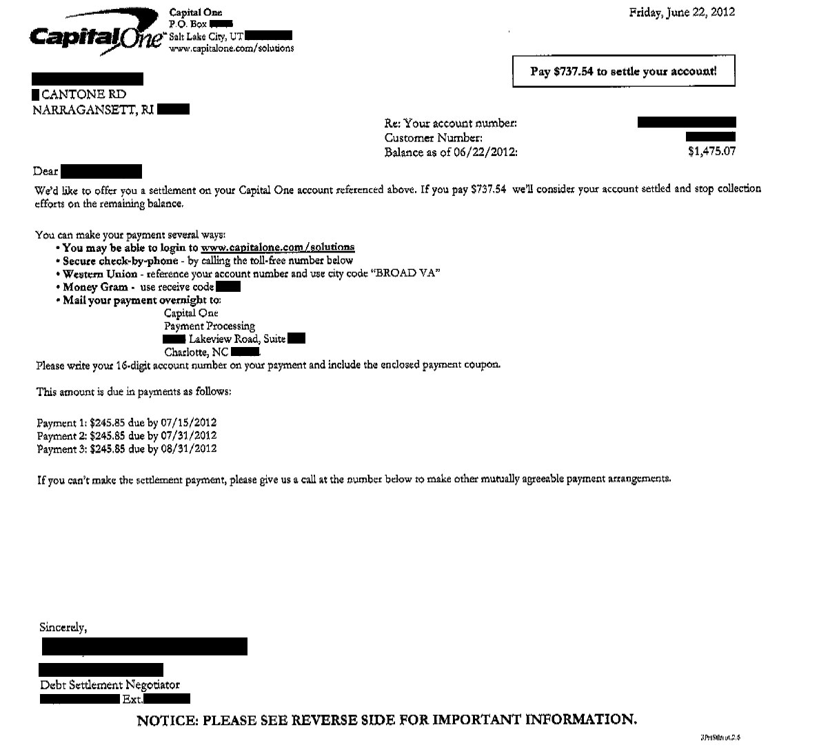 Client RM2 from RI saved $553
