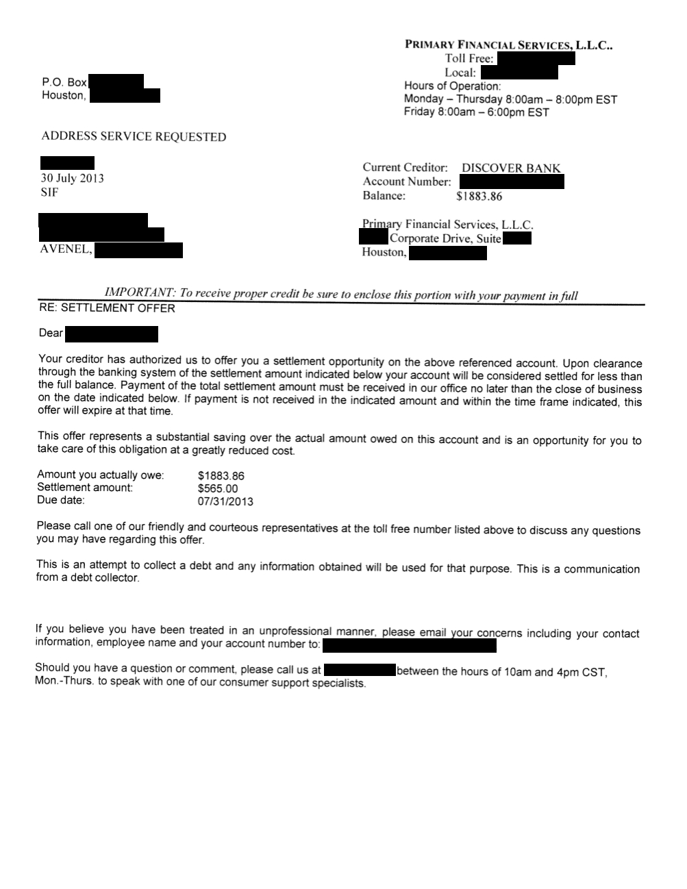Client RP from NJ saved $5,019