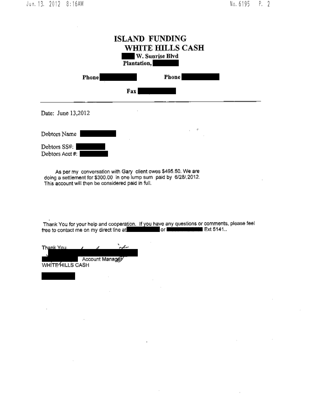 Client RP from NJ saved $5,019