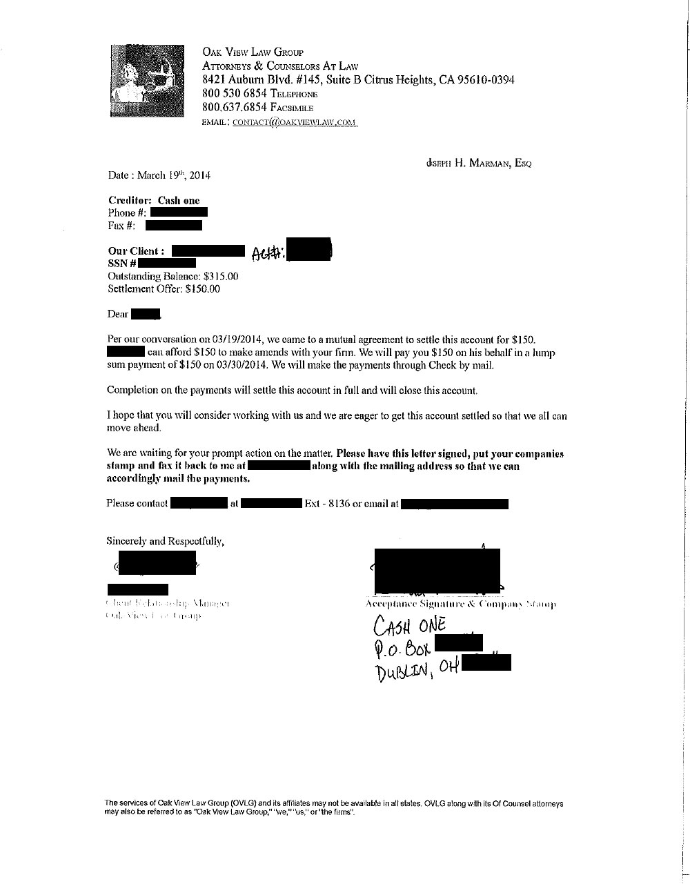 Client RV from CA saved $914