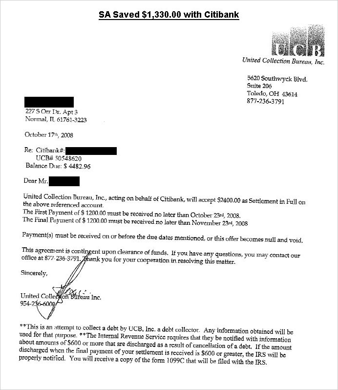Client SA from IL saved $2,569