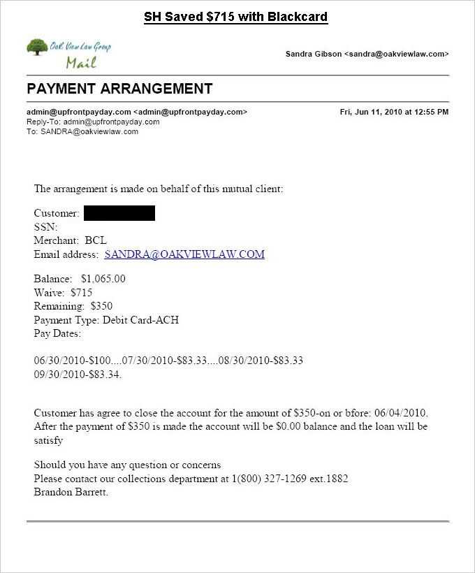 Client SH from KY saved $1,481
