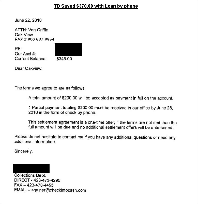 Client TD from AR saved $1,039